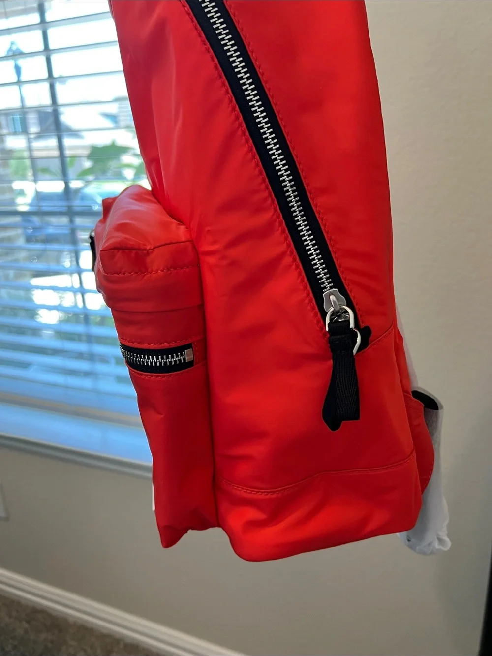 Women's Red Nylon Backpack